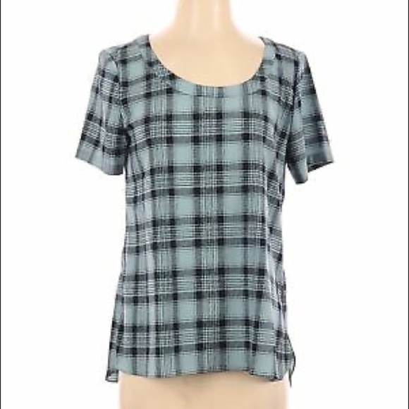 Banana Republic Factory Store Women Blue Short Sleeve Blouse Size XS - Picture 1 of 6